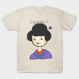 Pop Vintage Japanese Geisha Kimono Girl Art Logo Aesthetic Tattoo Japan Samurai T-Shirt